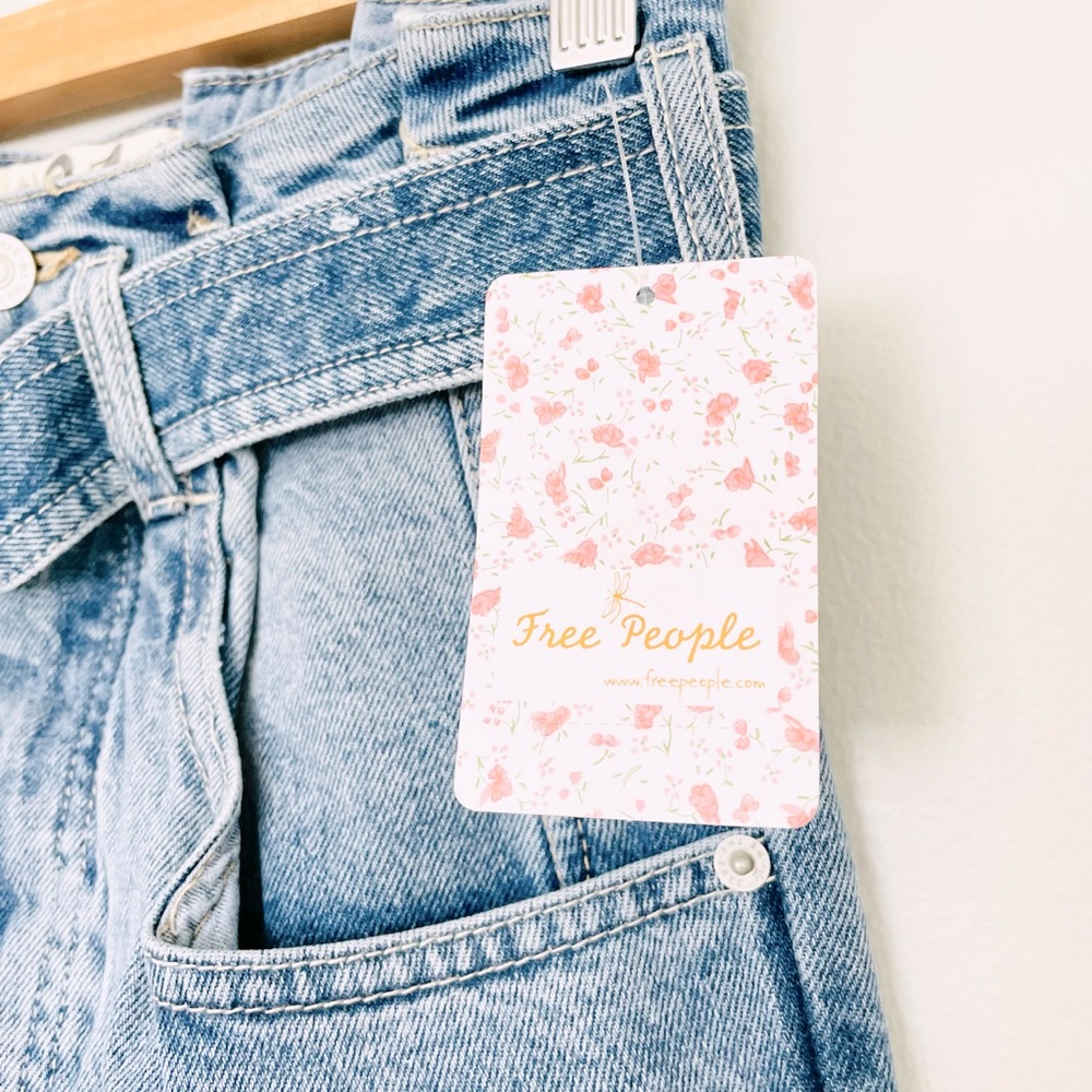 Free People NWT High Rise Indigo Denim Mini Skirt - Picture 5 of 9